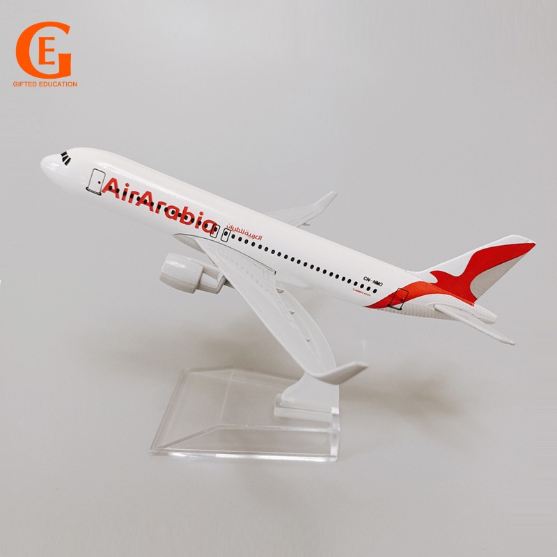 Air Arabia Airbus 320model Pesawat Diecast Arabian Airlines A320 Alloy Pesawat Terbang Dengan Display Stand