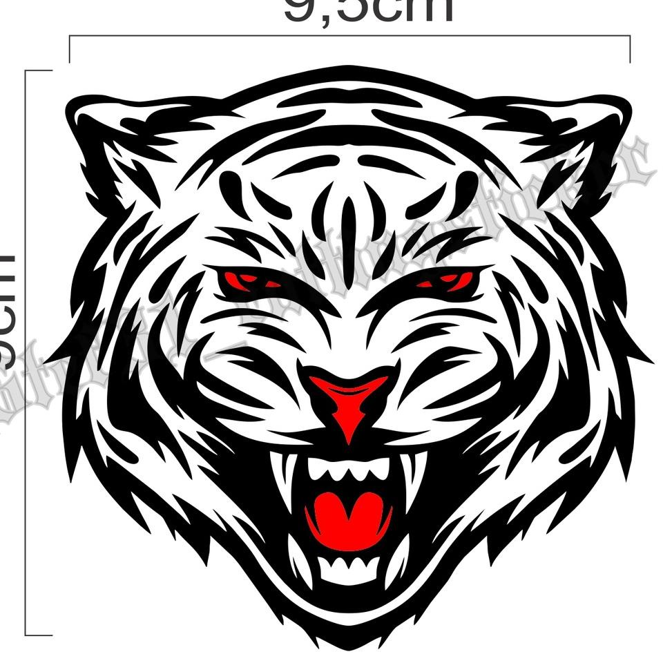

B96 sticker cutting kepala gambar macan keren, stiker kepala harimau putih hitam terlaris murah CUCI GUDANG ㆊ