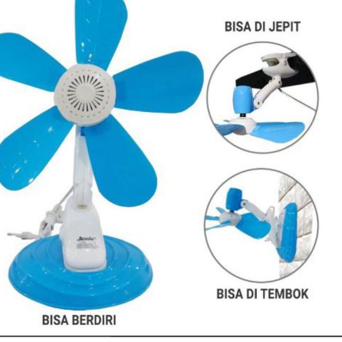 ● Arashi CLIPFAN Kipas Angin duduk / Kipas Angin Jepit Clip Fan AR138 / Arashi - Kipas Angin duduk /
