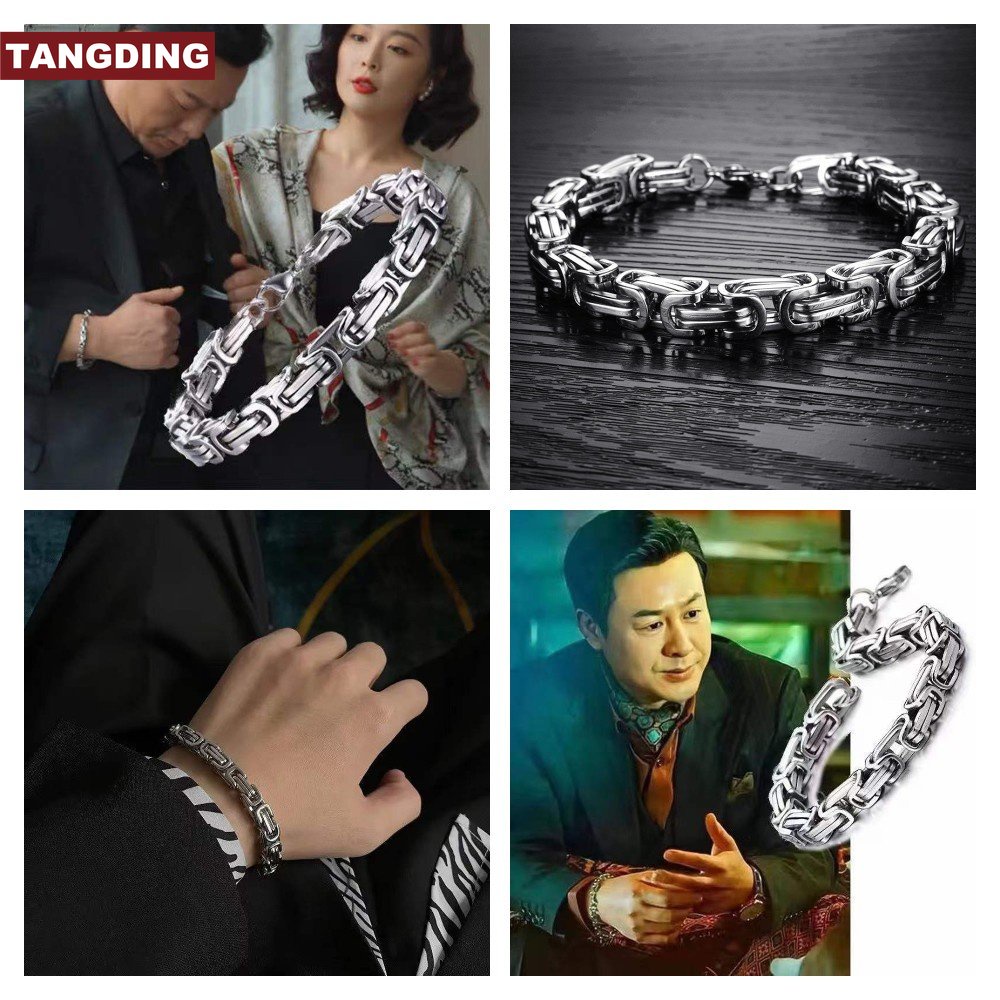 [COD Tangding] Sederhana Baja Titanium Keel Rantai Gelang Hip Hop Pria Gaya Punk Trendi Bracelets Jewelry