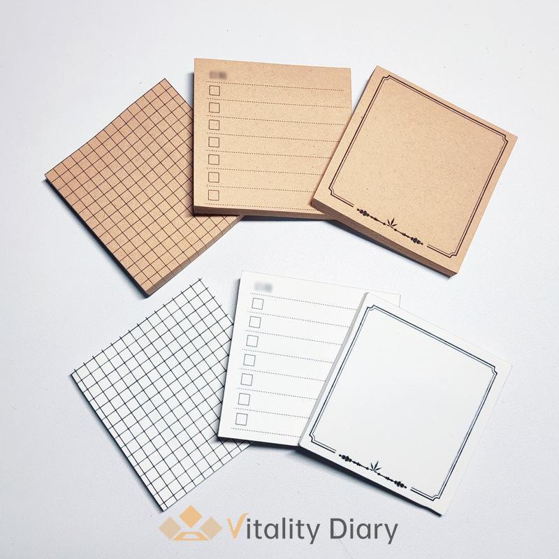 

【COD❤️】Sticky Note Memo Brown White Retro Sederhana Korea Sticky Note Alat tulis-VDY