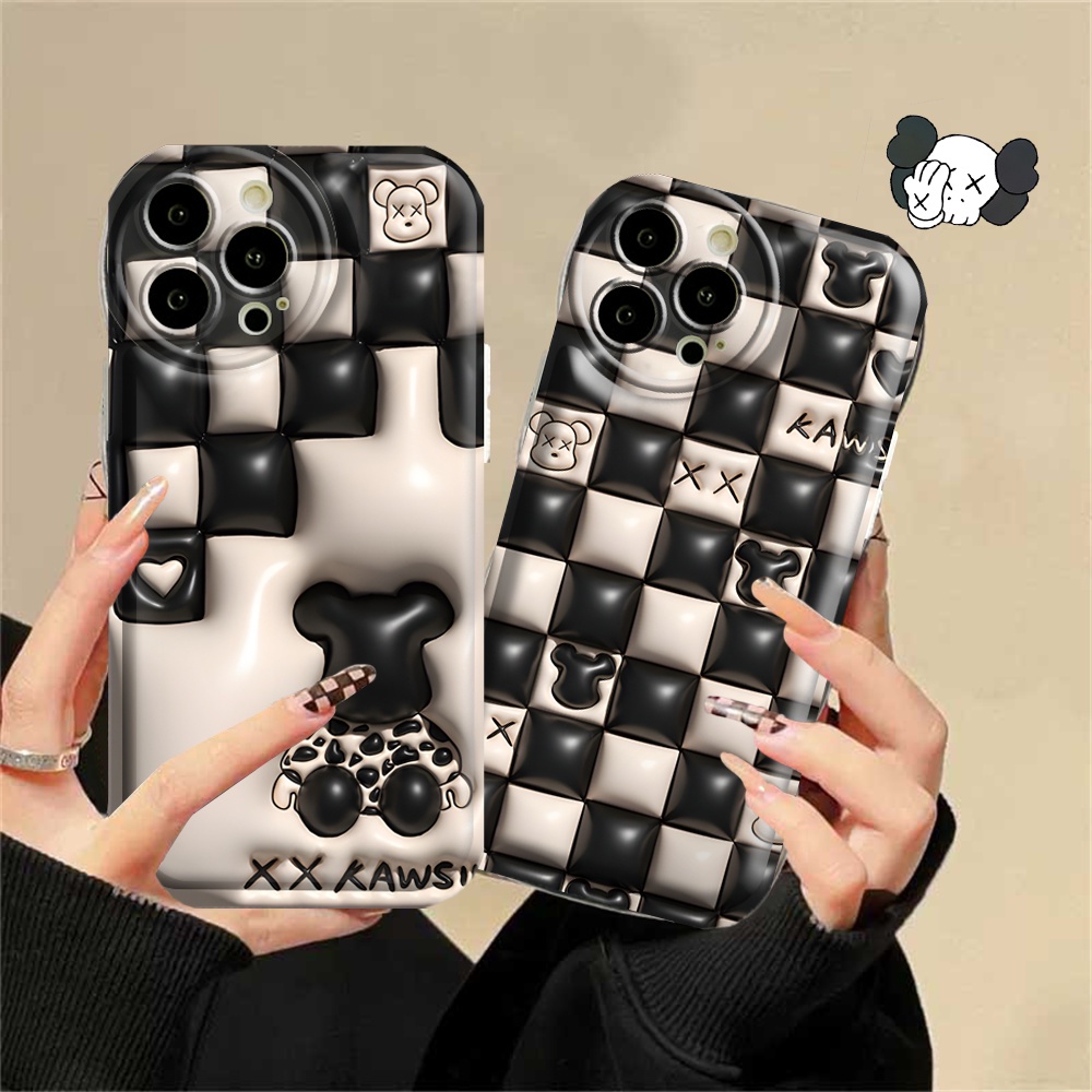 Soft Case Samsung A14 A04 A04S A13 A03 A03S A12 A52 A52S A21S A50 A50S A30S A20 A10S A10 A11 M11 J7 Prime J7 Pro J6Prime J6Plus Checkerboard Kaws Air cushion TPU Phone Cover