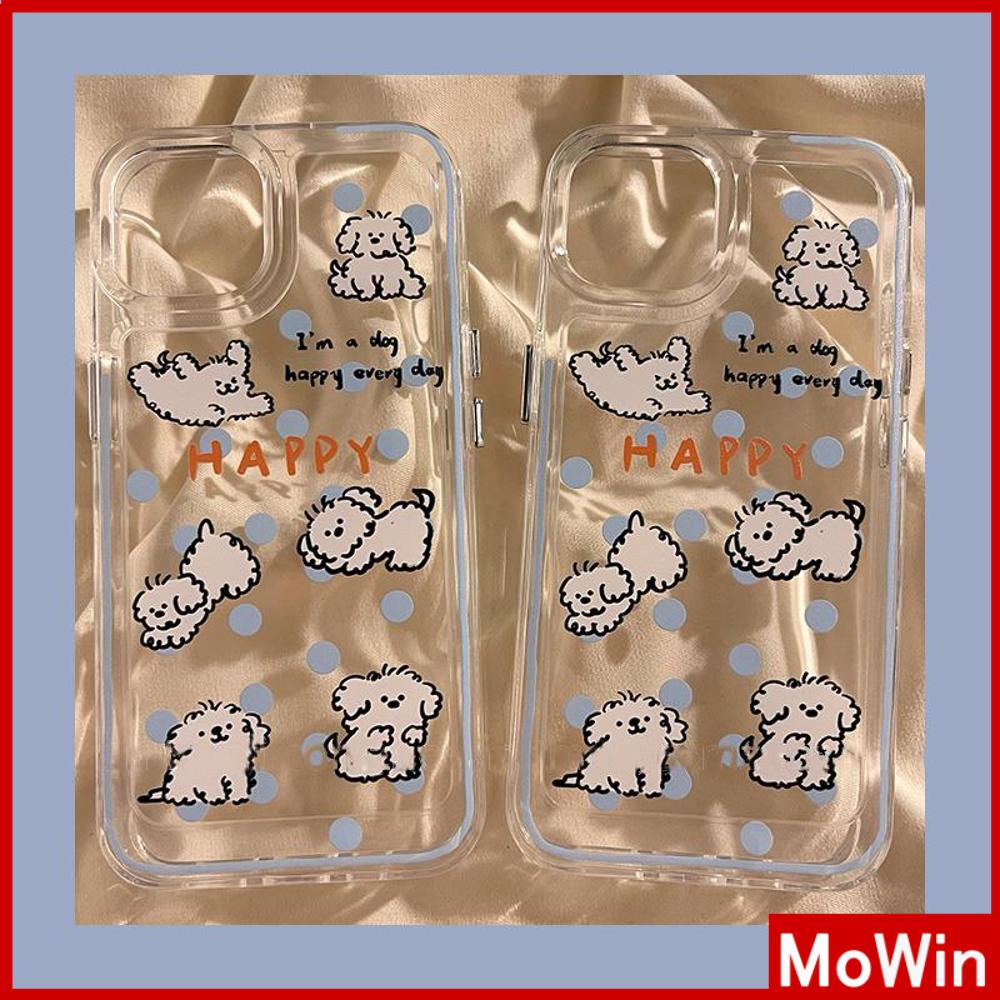 For iPhone 14 Pro Max iPhone Case Clear Case TPU Soft Case Plating Button Shockproof Protection Camera Cute Puppy Compatible with iPhone 13 Pro max 12 Pro Max 11 xr xs 7Plus 7 8