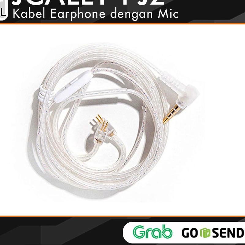 ✳ Jcally PJ2 Silver Cable with Mic Kabel KZ Zsn pro x edx  zs3 zst zst pro zst x kabel edx az09 kz z