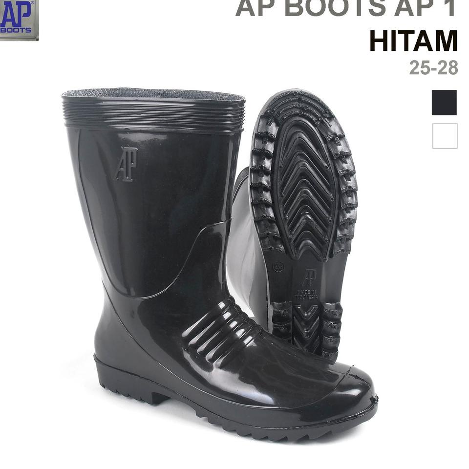 ➶ AP Boots AP 1 Hitam - Sepatu Boots PVC ♨
