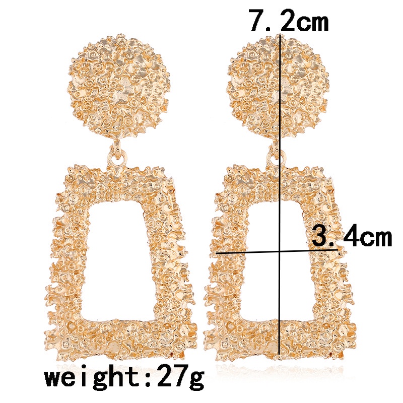 Anting Bentuk Geometris Besar Bahan Logam | Anting Untuk Perhiasan | Anting Bahan Stainless Steel | Aksesoris Wanita