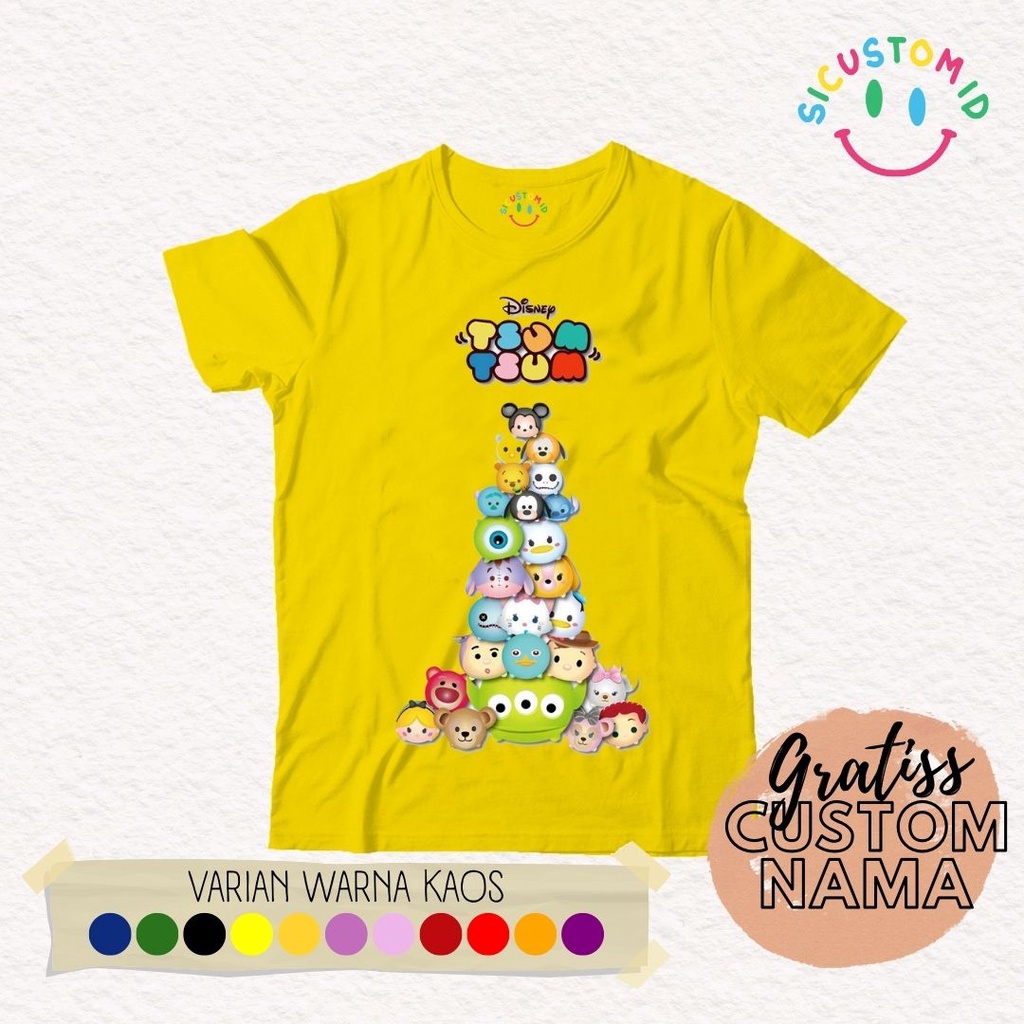 TERLARIS kaos anak lengan pendek/ Baju anak Laki-laki &amp; perempuan TSUM-TSUM usia 1-10 Tahun