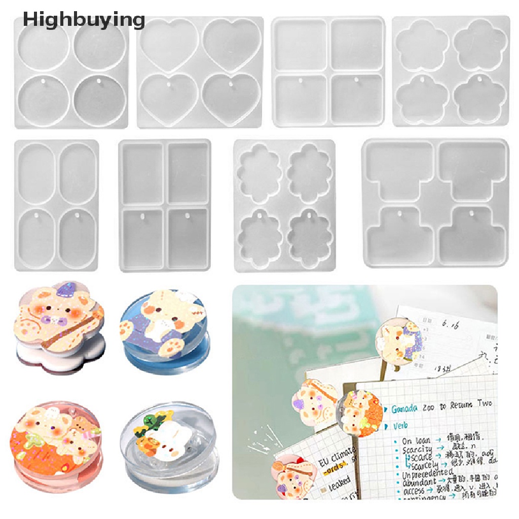 Hbid DIY Epoxy Resin Geometris Awan Cinta PP Klip Silika Gel Cetakan Folder Kristal Drip Cetakan Membuat Perhiasan Hadiah Glory