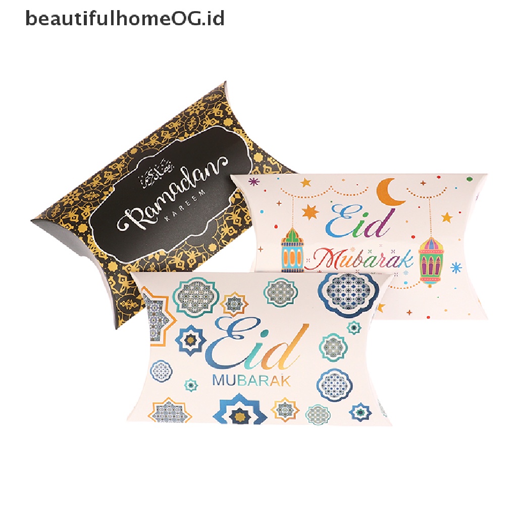 // Beautifulhomeog.id// 10Pcs EID Mubarak Bentuk Bantal Candy Box Ramadan Kareem Dekorasi Gift Box **