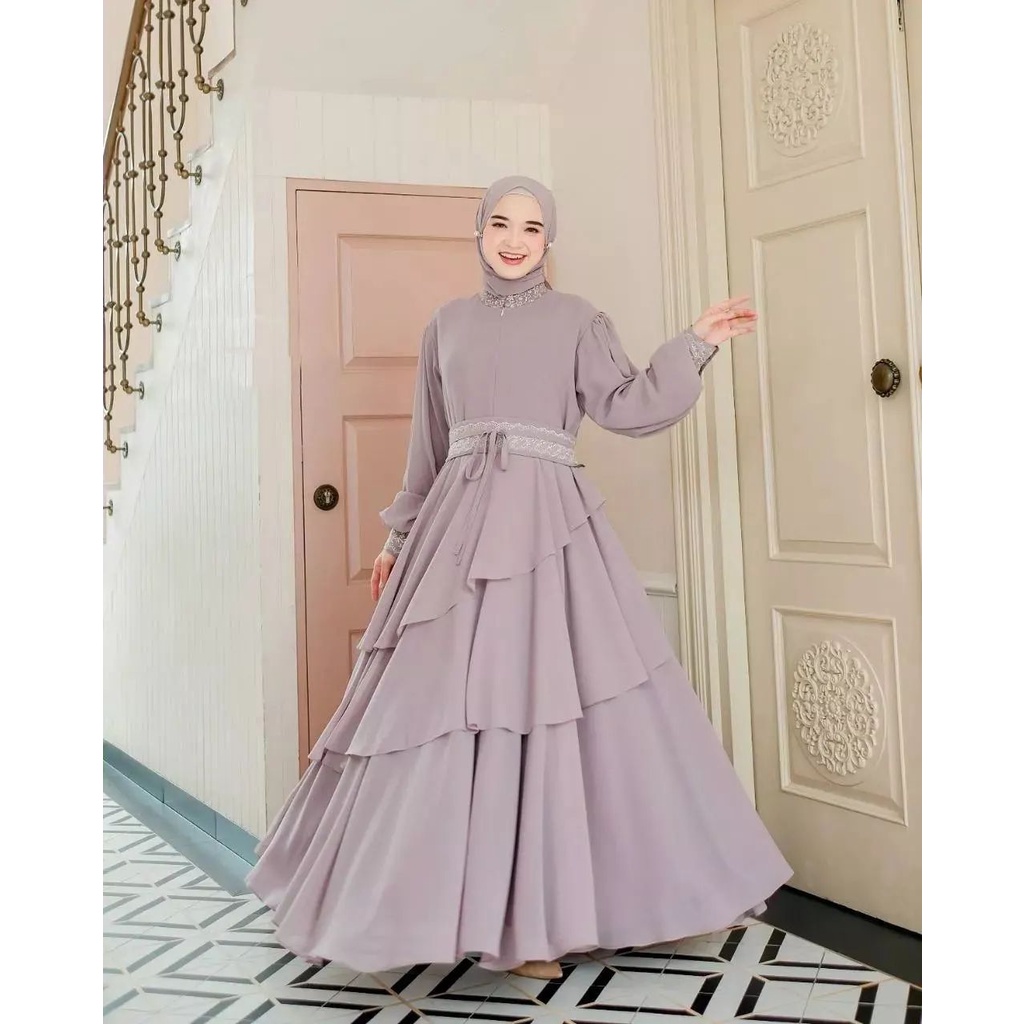 MIKAYLA MOM DRESS BAHAN CERUTY BABYDOLL PREMIUM MOTIF POLOS LD 110 CM GAMIS SYARI TERBARU 2023 SET KHIMAR GAMIS CERUTY BAHAN ADEM GAMIS SYARI LEBARAN SIMPLE