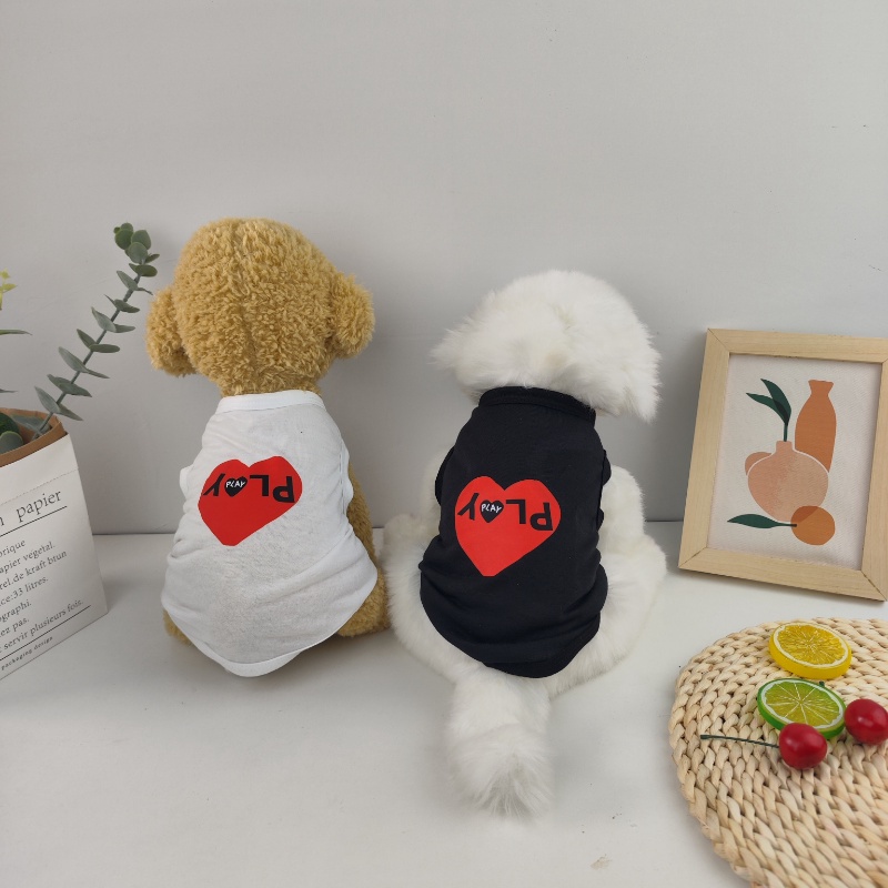 Rompi Baju Kucing/Anjing Motif Love Pet Clothing Trendy