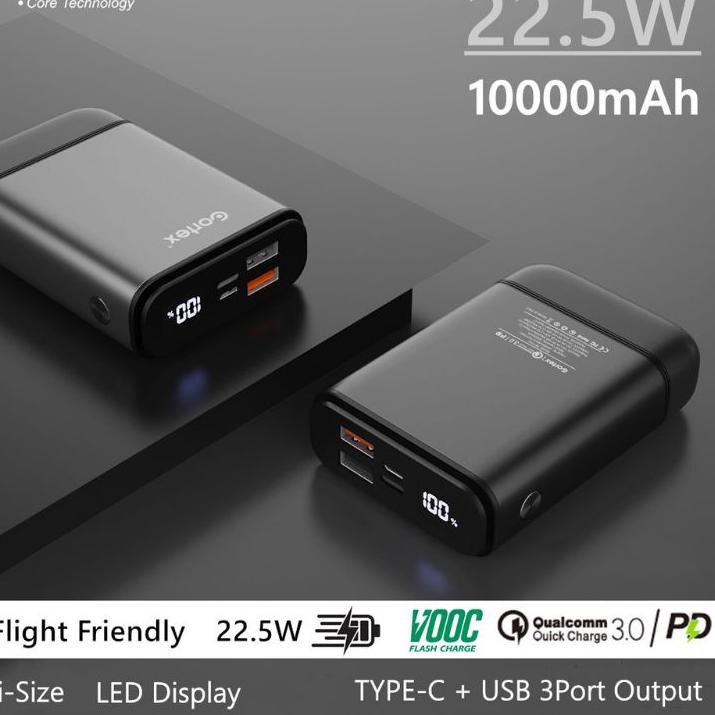 ♜ Power Bank Cortex mAh 18W Super Fast Charging Powerbank QC3.0+PD3.0/Type-c + 2USB 3 output Ω