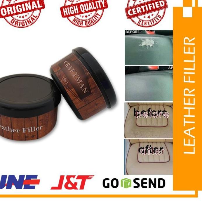 ☉ Dempul Kulit Servis Jok Sepatu Tas Sofa Leather Filler Repair Kit - Craftman1981 ♕