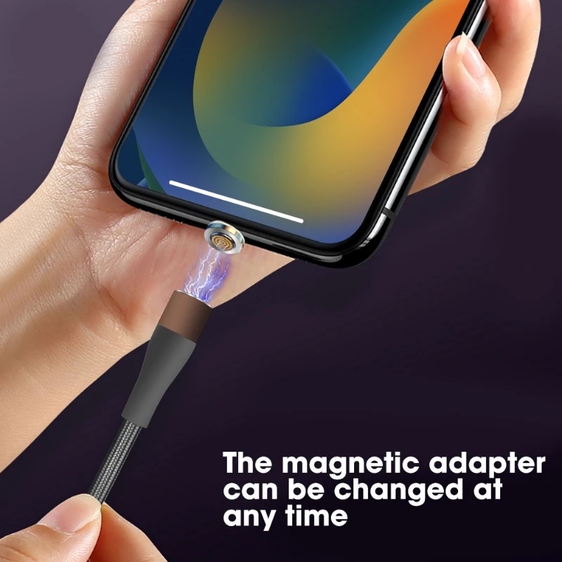 6a Magnetic Plug for OPPO Samsung Xiaomi Android Type-C Magnetic Sucker Head 6A Kabel Magnet Super Fast Charging USB Type C Cable Kepala Berputar 360derajat