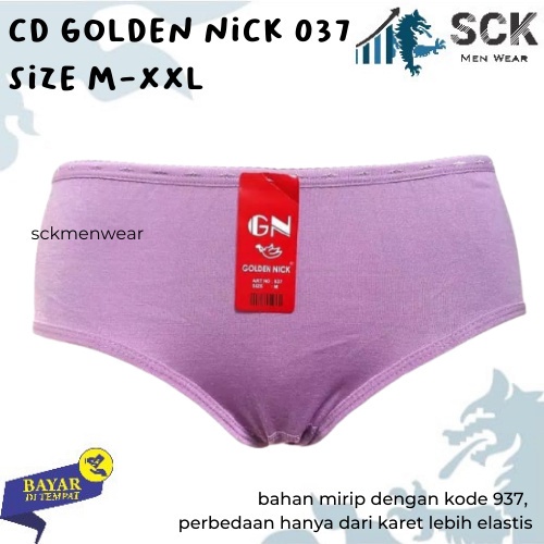 [ISI 3] CD Wanita GOLDEN NICK 037 Bahan Katun Elastis / PAKAIAN DALAM GOLDEN NICK 037 - sckmenwear GROSIR