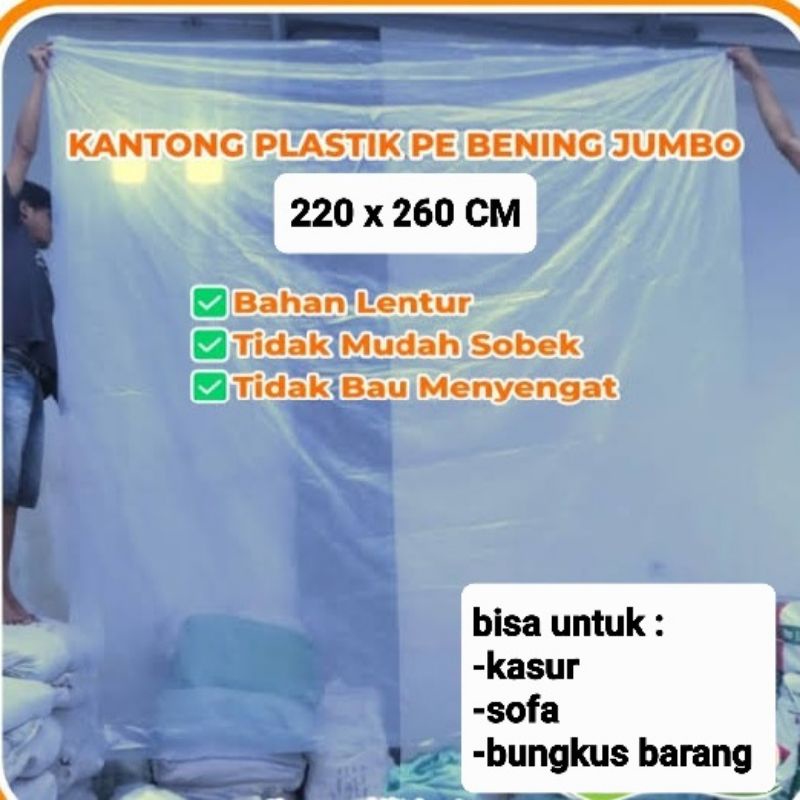 Plastik JUMBO UKURAN TERLENGKAP | Kantong Plastik Besar Kuat | Kresek bening besar | tas laundry | wadah pakaian londry