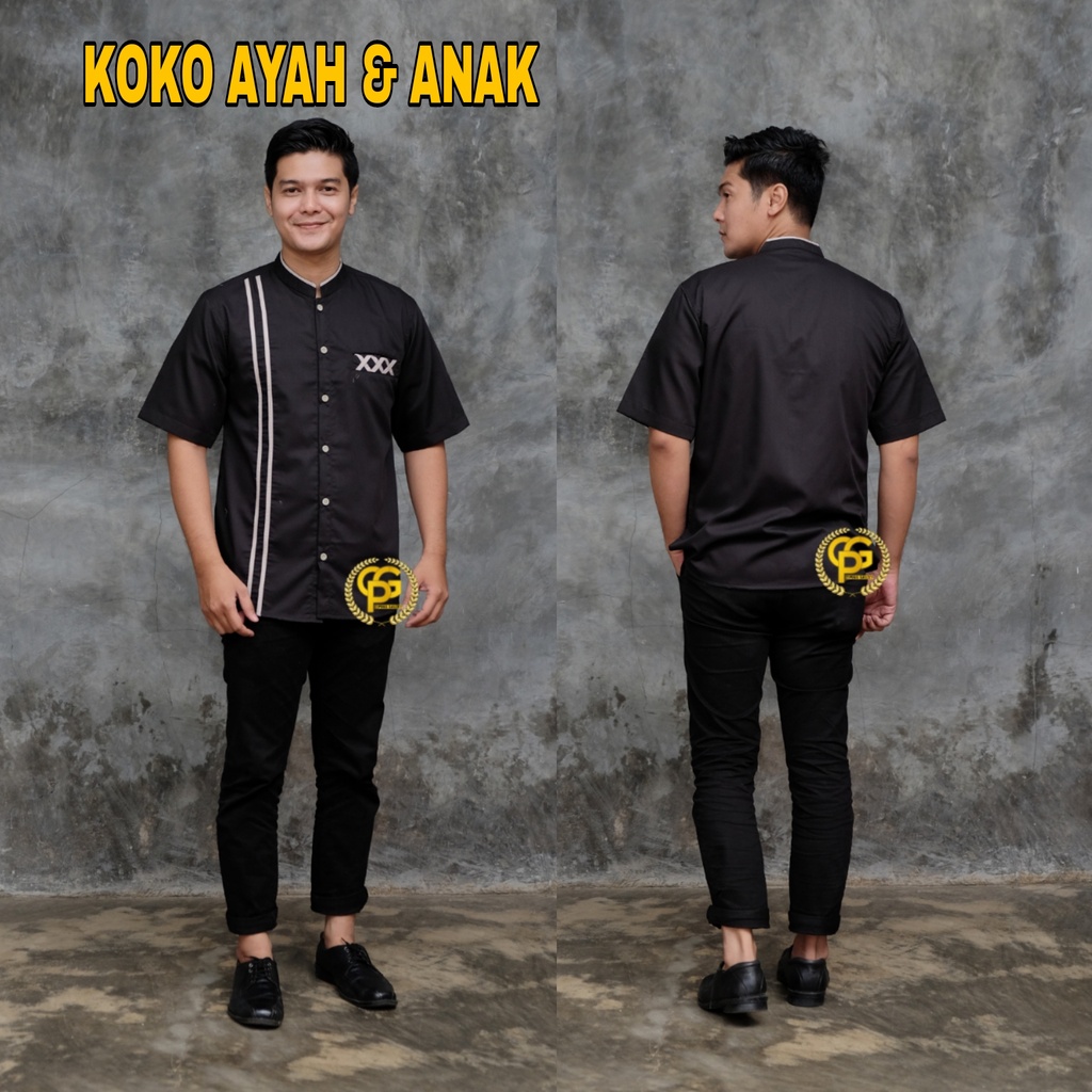 BAJU KOKO PRIA LENGAN PENDEK SAKU SILANG XXX MODERN BAHAN TOYOBO IMPORT