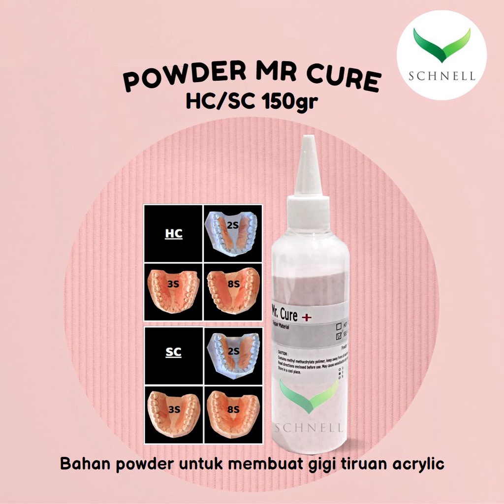 Bahan gigi / gusi palsu Acrylic / Akrilik HC / Rebus powder 150 gr
