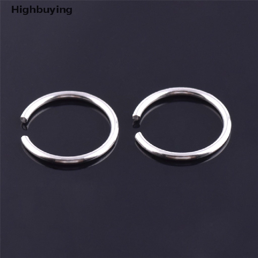 Hbid Fashion 40 Pcs Warna-Warni Stainless Steel Cincin Hidung Bibir Hoop Perhiasan New Glory