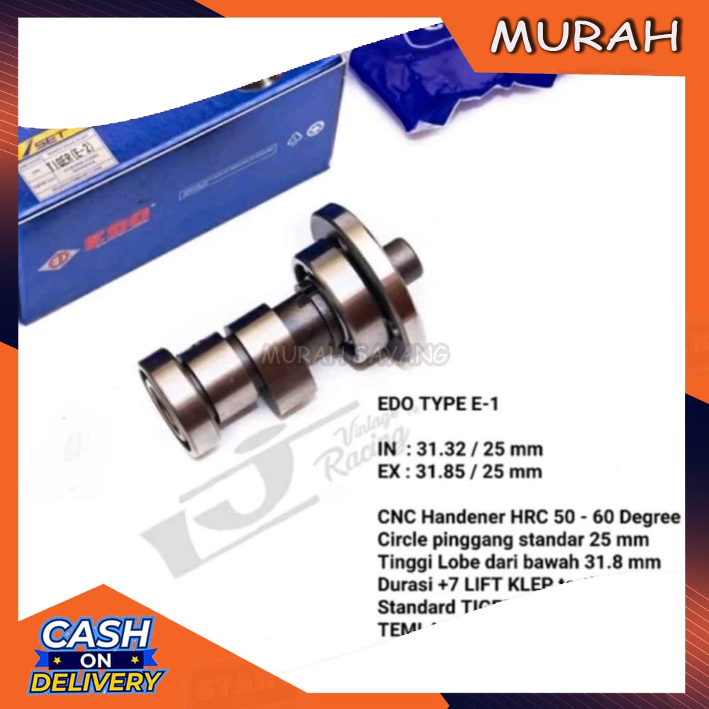 Noken as Camshaft edo RACING E1 lift lebih tinggi Honda Tiger - GL Pro - Herex - CB - Megapro lama o