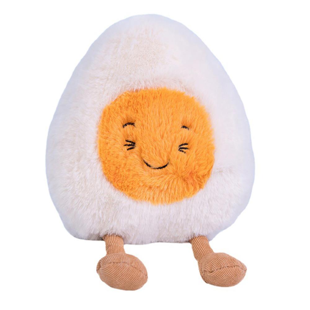 Timekey 20 cm Fluffy Super Lembut Telur Rebus Mainan Mewah Plushies Boneka Emosi Berbeda Telur Boneka Bantal Bayi Menenangkan Mainan Dekorasi Rumah H4Y7