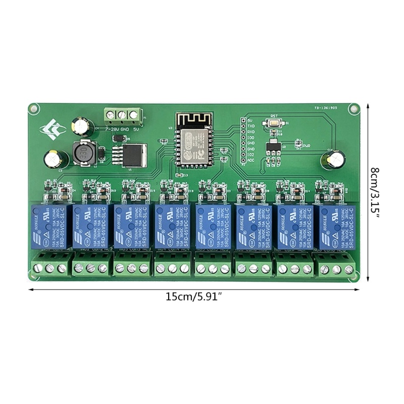 Modul Relay WiFi zzz ESP8266 5V Kontrol 8channel Untuk Sistem Otomasi Rumah