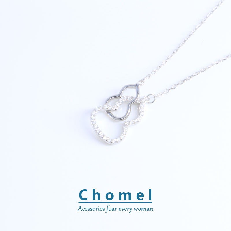 Kalung Model Double Gourd Hollow | Kalung Sterling Silver Dengan Liontin | Emas 18k | Sendok Garpu Bahan Stainless Steel | Aksesoris Rambut Untuk Wanita