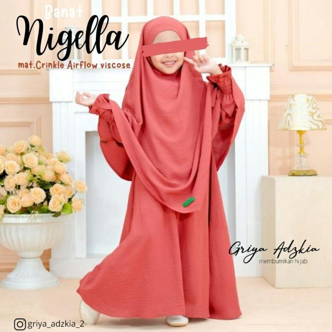 Gamis Anak Set French Khimar Nigella by Griya Adzkia (Cinamon)