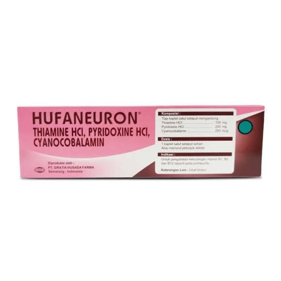 Hufaneuron Kaplet Multivitamin B1,B6,B12 Vitamin Syaraf Strip ORIGINAL-BPOM