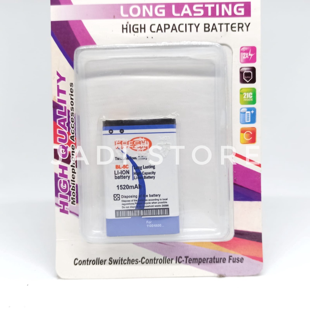 Baterai Nokia BL-5C Double Power + 2IC ADSS Baterai Nokia BL 5C Baterai Nokia Jadul Baterai BL5C Bat