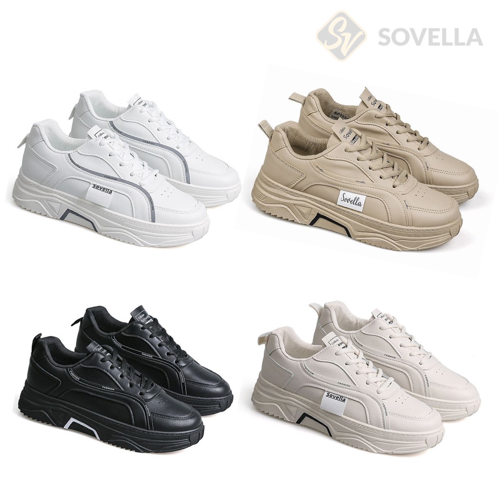 SOVELLA Jovanka Sepatu Sneakers Olahraga Sport Kets Cewek Putih Simple Polos Terbaru Import