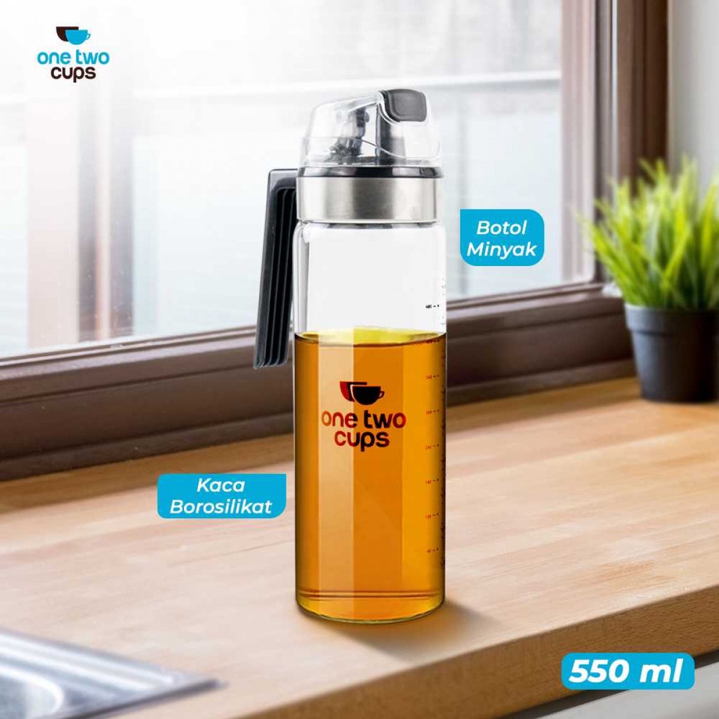Botol Minyak Goreng Kaca Borosilikat 550 ml
