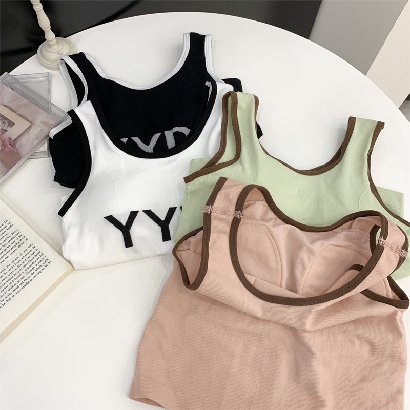 T&amp;Y Tank Top Wanita Model Korea 6676 Bra Sport Wanita Tanktop Asia BH Push Up Wanita Tanpa Kawat Elastis Pakaian Dalam Yoga Wanita Murah Import