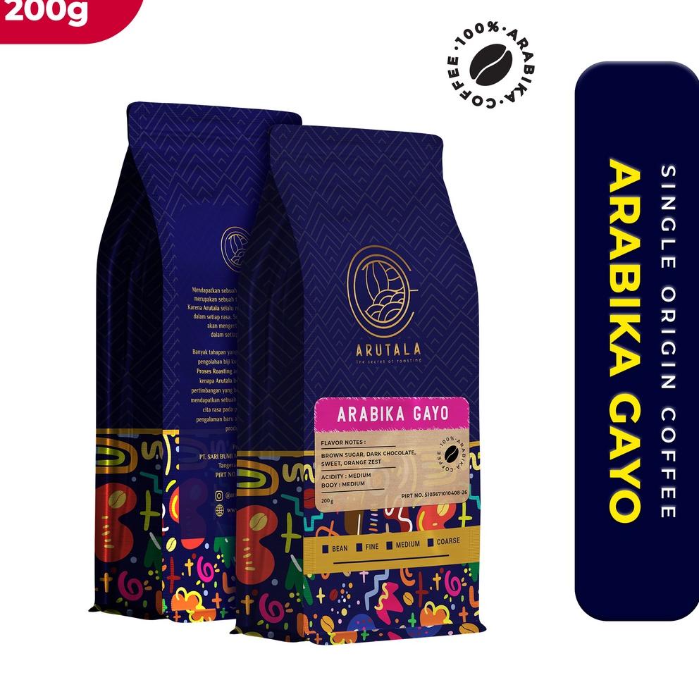 

acn90 ARUTALA Kopi Gayo Takengon Arabika Arabica Coffee 200 gram .,,.,.,