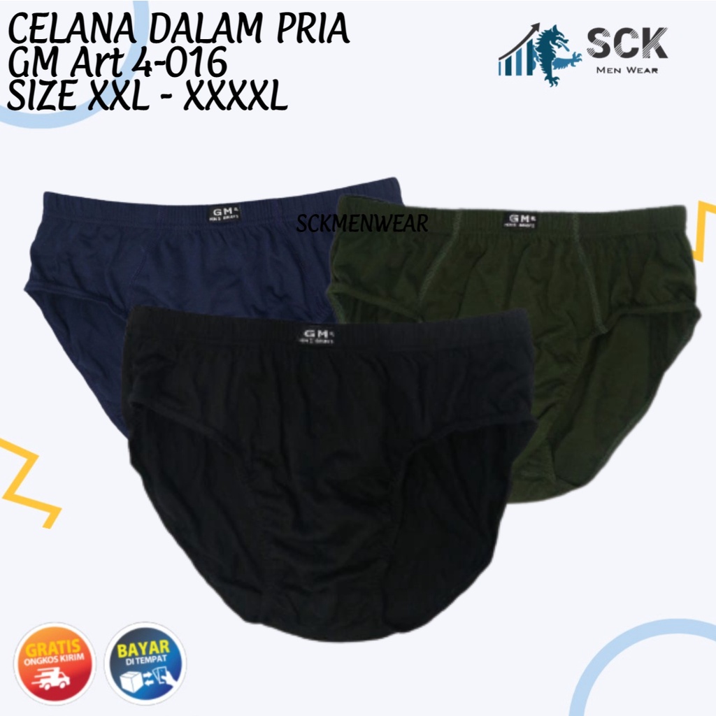 [ISI 3] CD Pria GREAT MALE  ukuran JUMBO / Celana dalam Pria BIG SIZE 4-016 - sckmenwear GROSIR