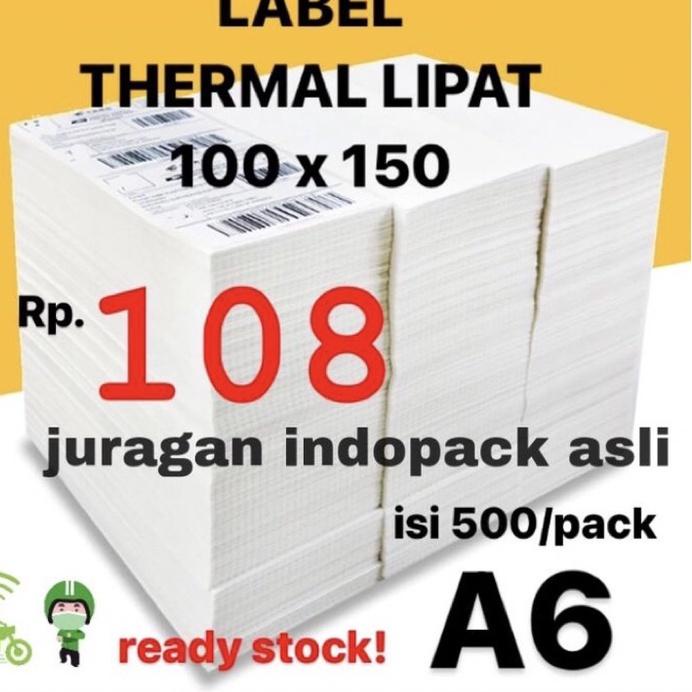 

12.12 Brand LABEL STICKER THERMAL LIPAT 100 X 150 BARCODE 100X150 UKURAN A6 