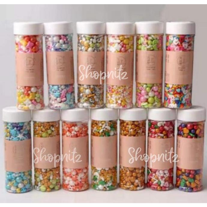 

Sprinkle Blue and Rainbow Mix Color Ultah Anak Topper Hiasan Kue