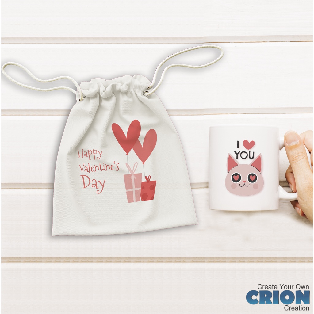 Mug Hampers Happy Valentine Day - Bisa Request Nama - By Crion