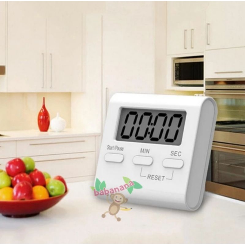Taffware Timer Masak Dapur Countdown Digital Alarm Clock - T10 - White