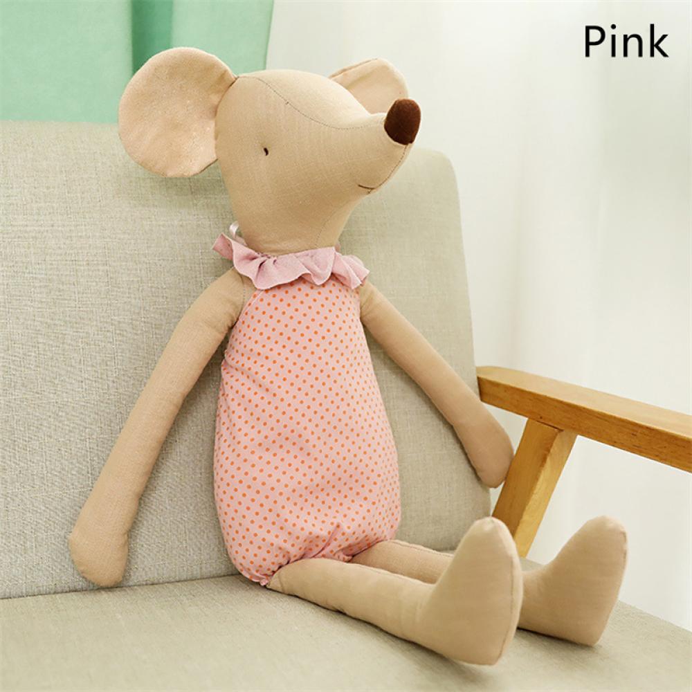 Timekey 1pc 35/45/60cm Kawaii Soft Mouse Plush Toys Cuddly Plushies Boneka Boneka Kartun Hewan Lucu Tikus Bayi Mainan Tidur Dekorasi Rumah O3Q7