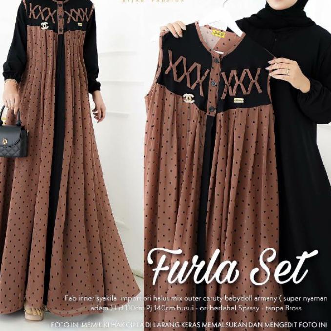 ◙ gamis outer 2 in 1 furla ukuran jumbo ld up 140 gamis populer terbaru 2022 ☆