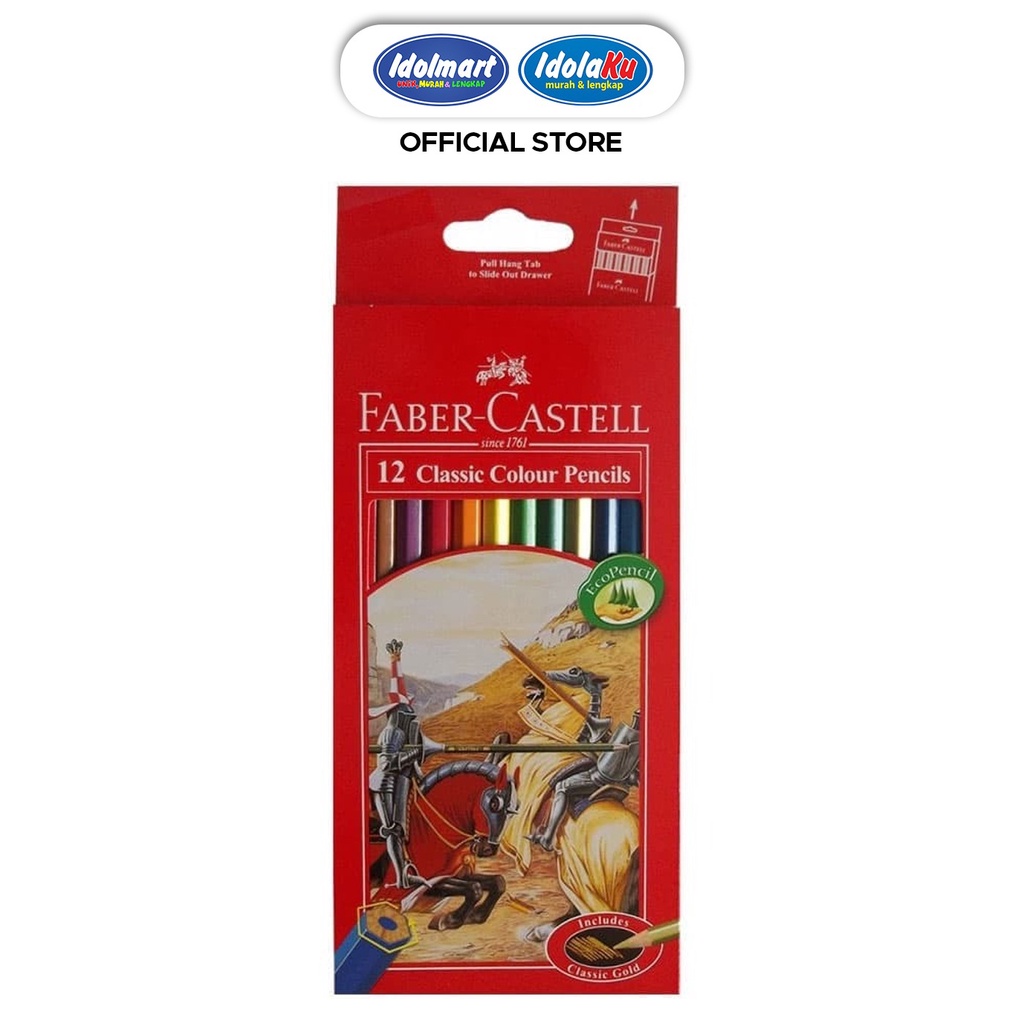 

IDOLMART Pensil Warna Faber Castell Classic 12 Warna Panjang