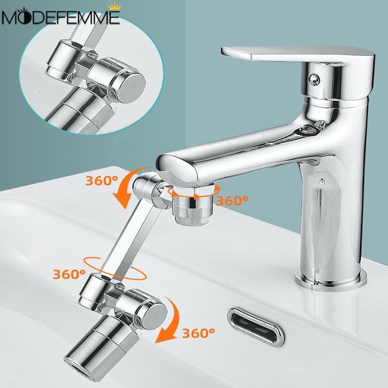 1440° Rotatable Filter Faucet Splash-proof Faucet Sprayer Head Fitting Keran Air Mudah Dipasang Tahan Lama Outlet Air Ekstensi Moncong Untuk Wastafel Wastafel Wastafel Dapur