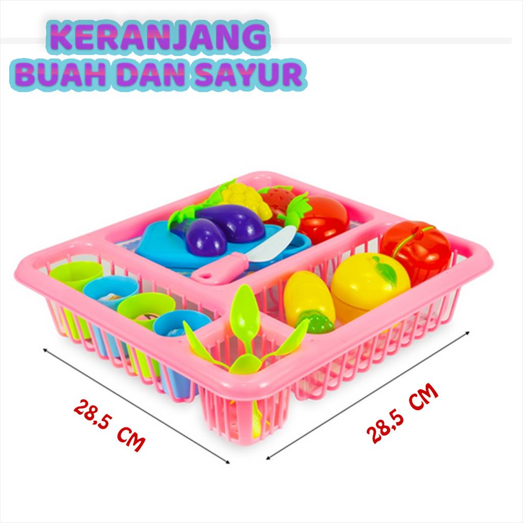 Mainan Keranjang Buah dan Sayuran / Satu Set Mainan /Mainan Potong Ice Cream Set Besar / Mainan Edukasi Masak-Masakan / Mainan My Favorite Fruits YK43