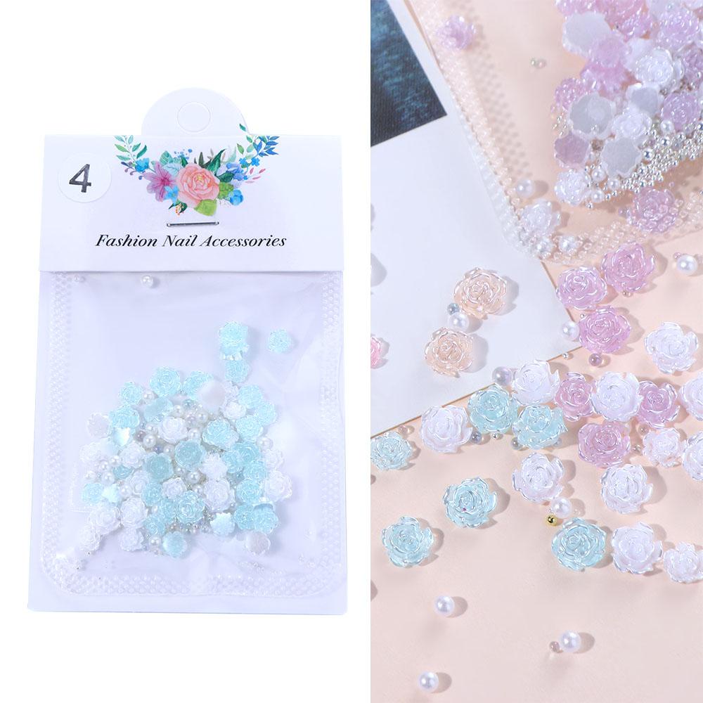 AUGUSTINA Agustina Camelia Dekorasi Kuku Fashion Bola Baja Bunga Paku Bor Manikur Aksesoris Aurora Manik Jepang Nail Art Nail Steel Beads