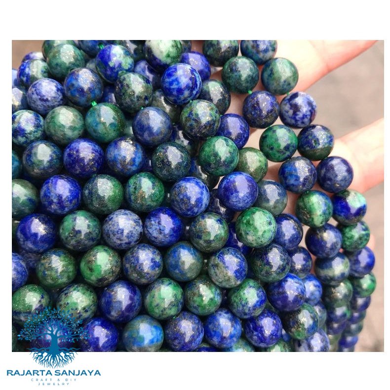 Gelang Natural Stone Phoenix Lapis Lazuli Chrysocolla Azurite Round Beads Bracelet