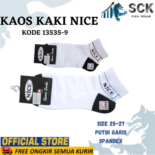 Kaos Kaki Pria NICE 13535-9 Tumit MOTIF Garis / Kaus Kaki Invisible Socks