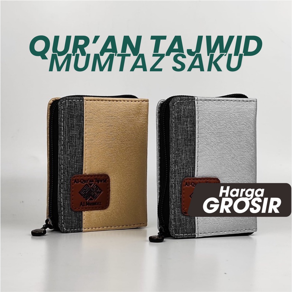 Al Quran Saku Pocket Tajwid Al Mumtaz A7 Resleting - Al Quran Kecil Mini oleh oleh haji umroh - Al Quran Tajwid saku kecil resleting - Al Quran Traveling - Halim Quran