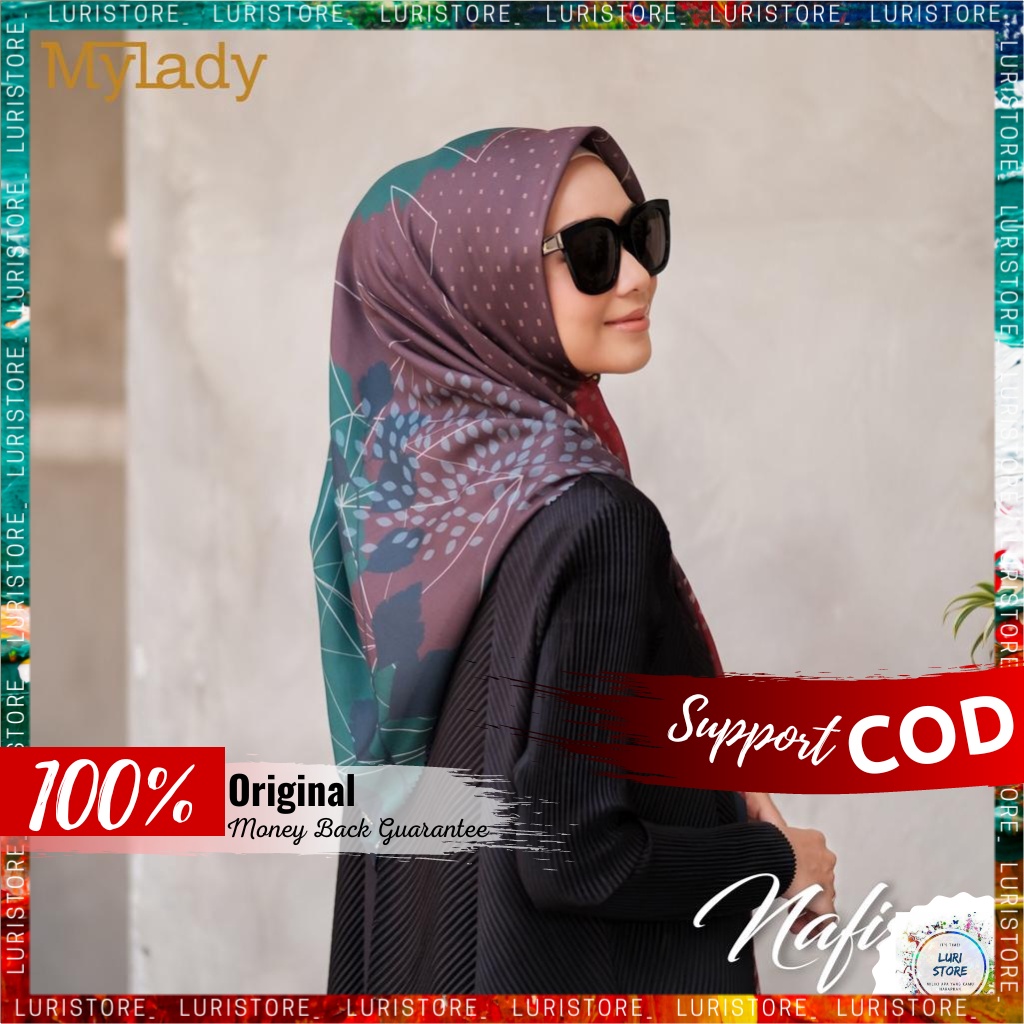 KERUDUNG MY LADY ORI NAFISA Hijab Jilbab Segi Empat Segiempat Voal Motif Mylady Terbaru Premium