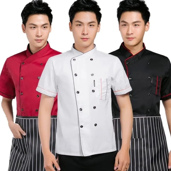 Baju Koki Seragam Koki Baju Chef Seragam Chef Jaket Koki Pria Wanita